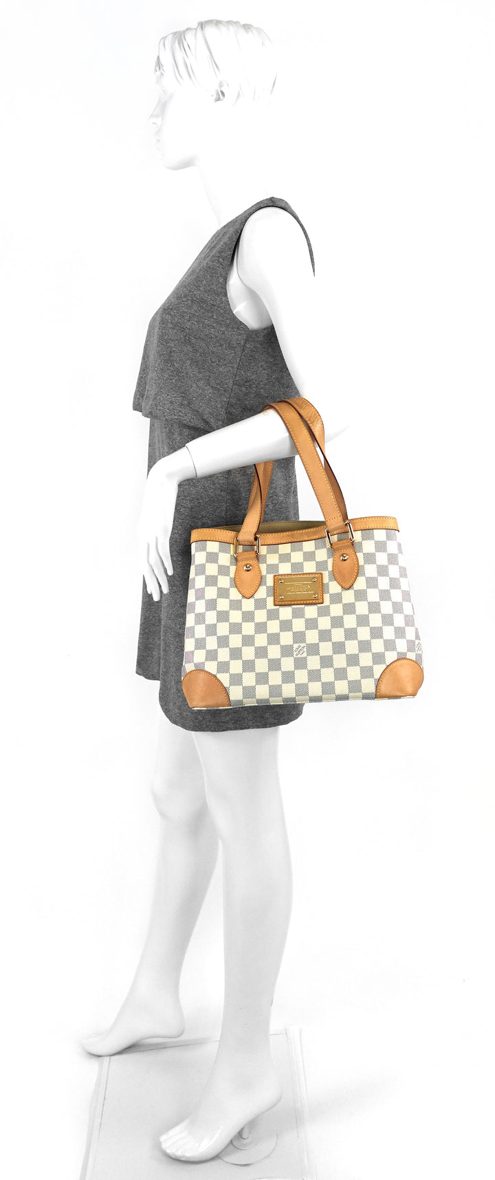 hampstead pm damier azur canvas tote bag