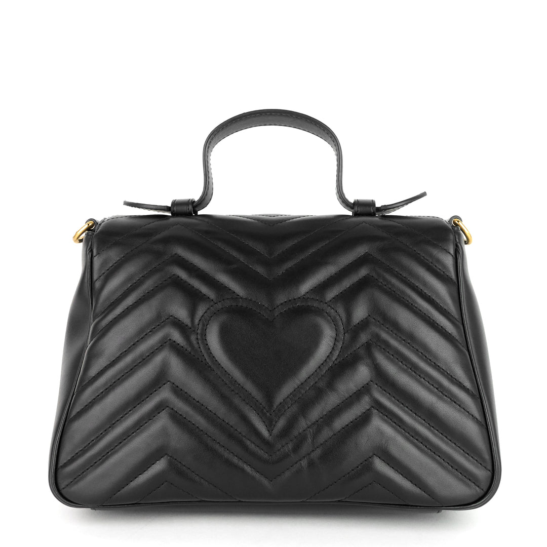 gg marmont small matelassé calfskin top handle shoulder bag