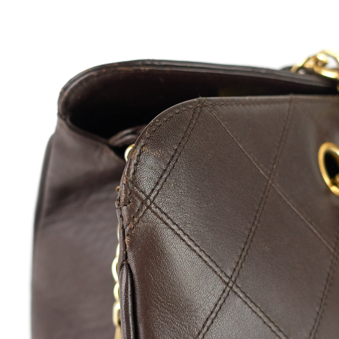 vintage supermodel weekender large calfskin leather bag