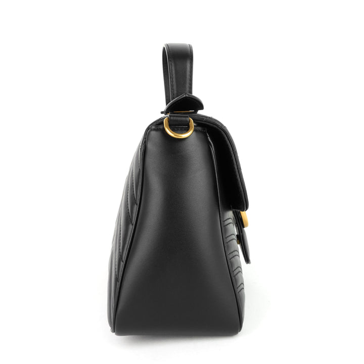 gg marmont small matelassé calfskin top handle shoulder bag