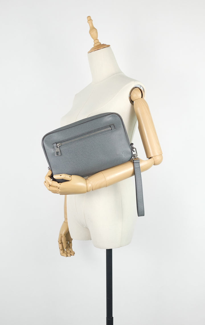 pavel taiga leather clutch bag