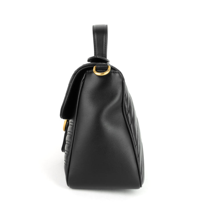 gg marmont small matelassé calfskin top handle shoulder bag
