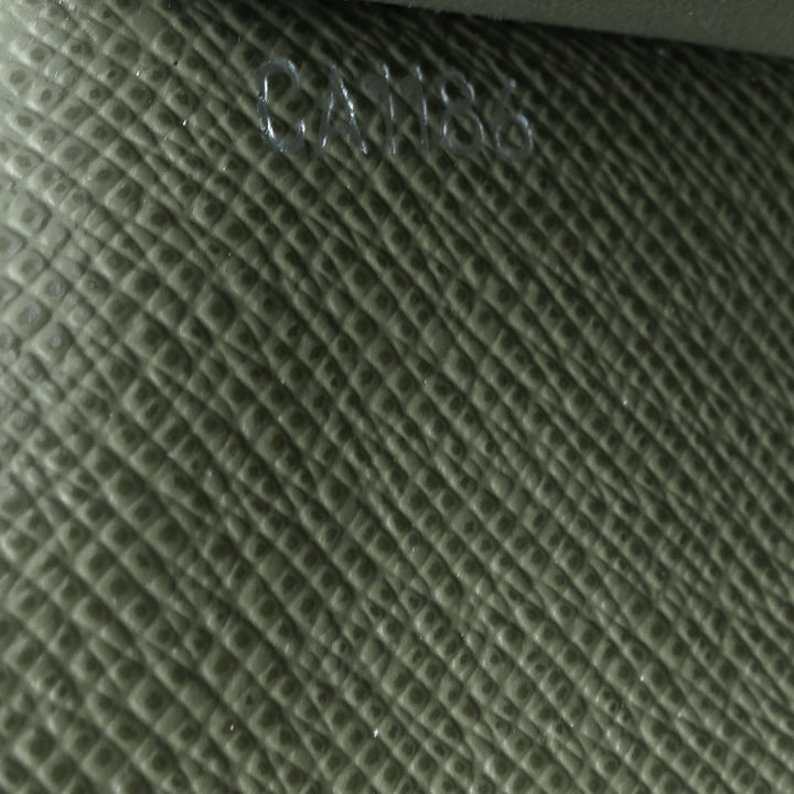 brazza green epi leather wallet