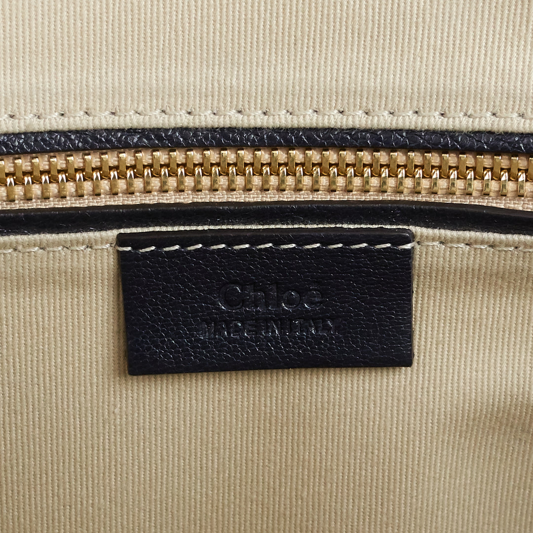 pixie medium calfskin and suede double handle bag