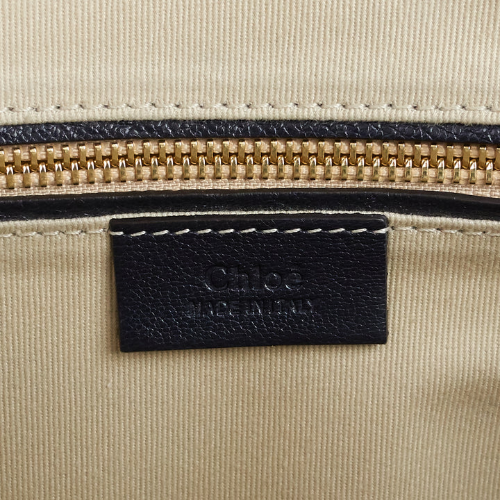 pixie medium calfskin and suede double handle bag