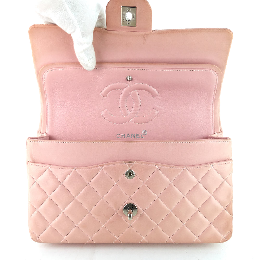 classic double flap medium lambskin leather bag