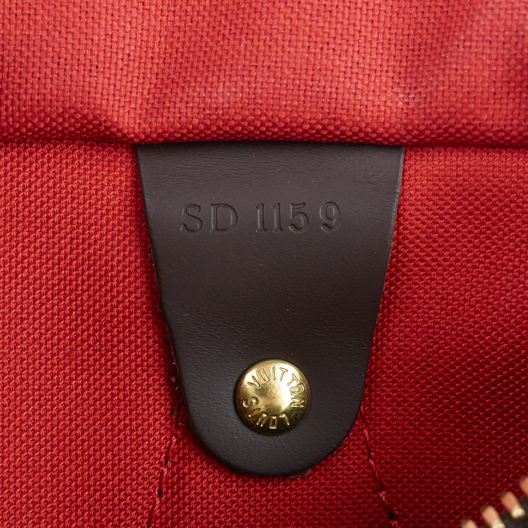 speedy 25 bandoulière damier ebene canvas bag