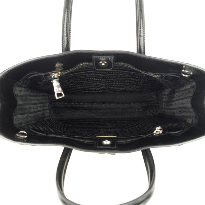 convertible spazzolato leather flower appliqué tote bag