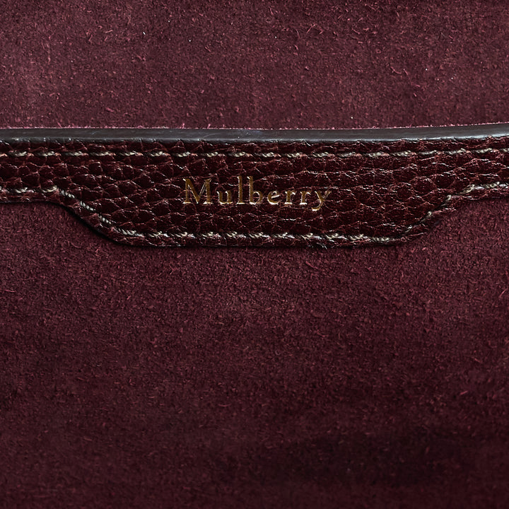 mulberry small bayswater zipped natural grain leather bag