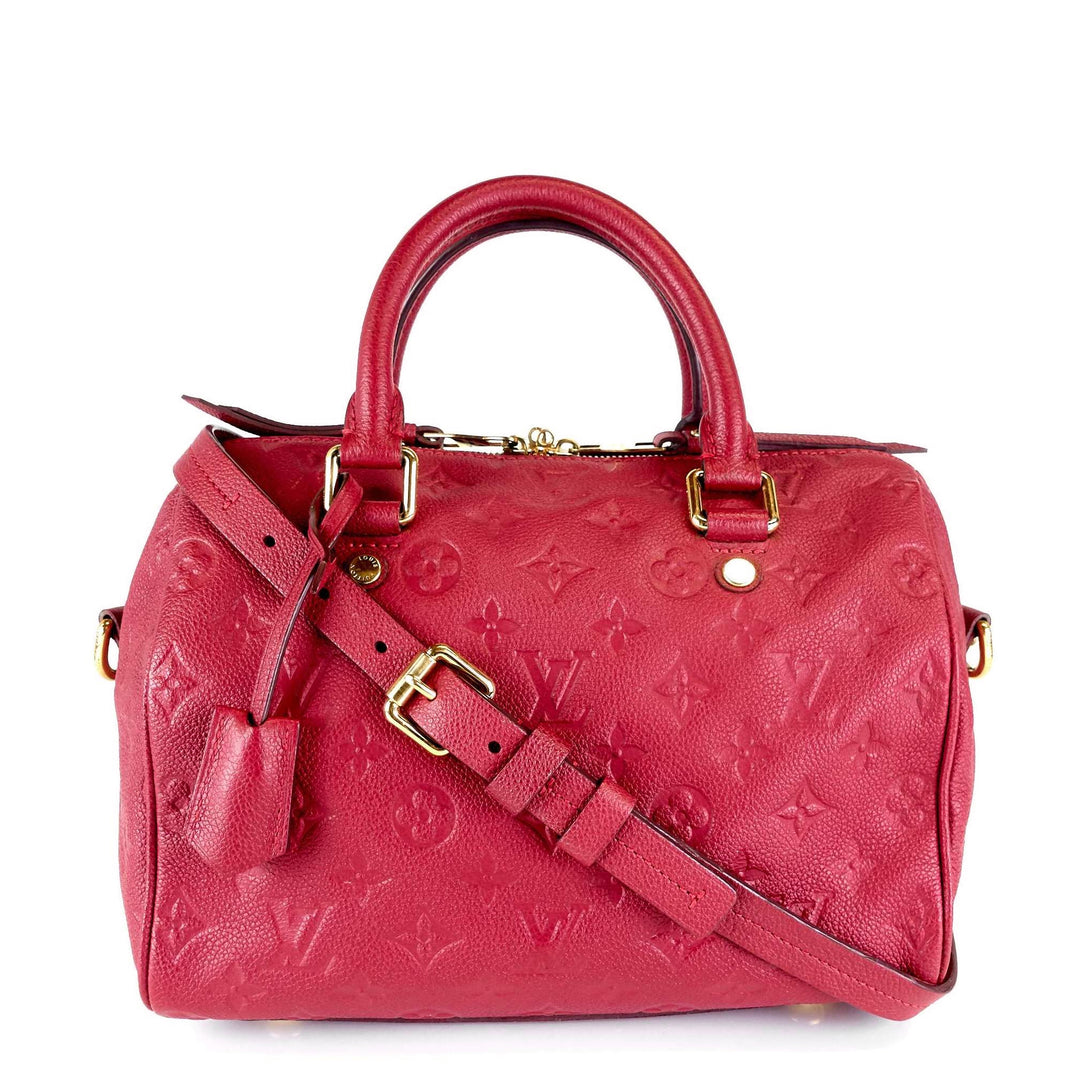 speedy 25 bandouliere empreinte leather handbag