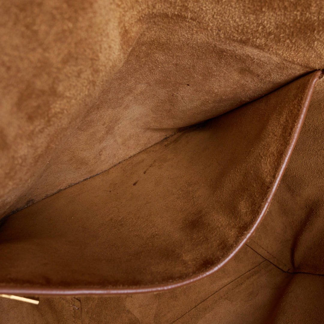 sangle large natural calfskin leather bucket bag