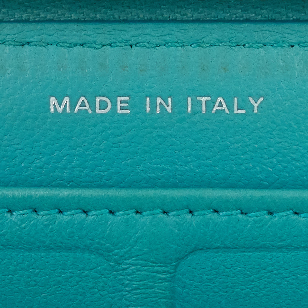 classic zip around large lambskin wallet