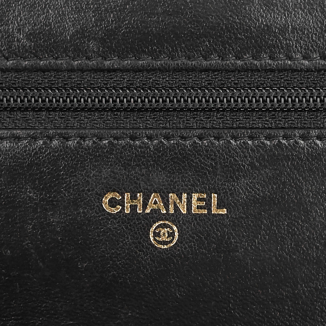golden class double cc lambskin wallet on chain bag