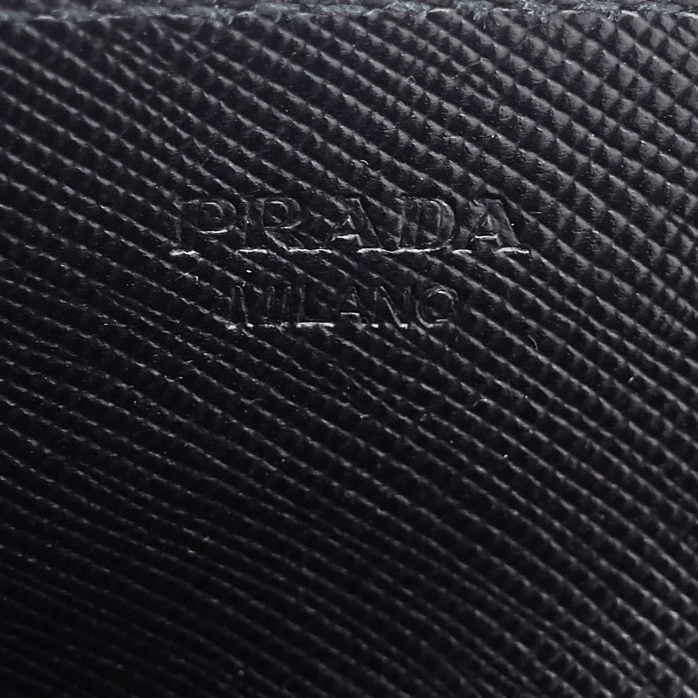 logo saffiano leather card holder