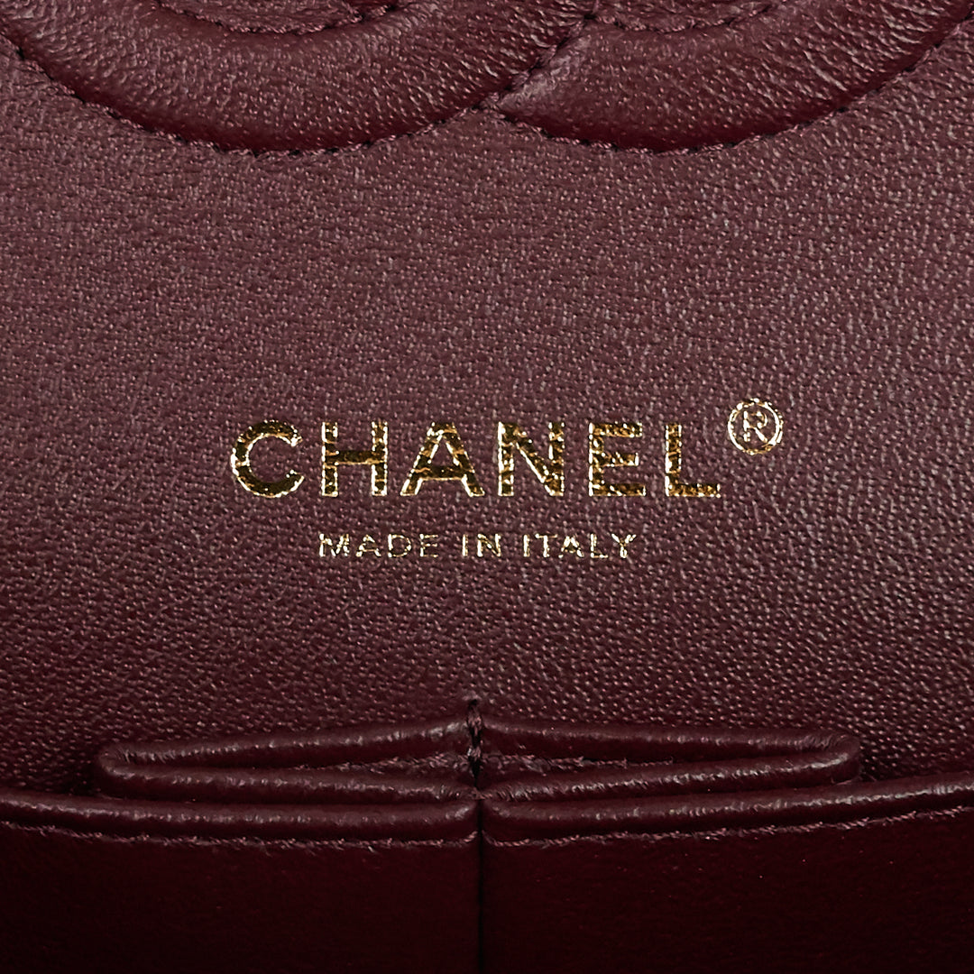 classic double flap lambskin leather bag