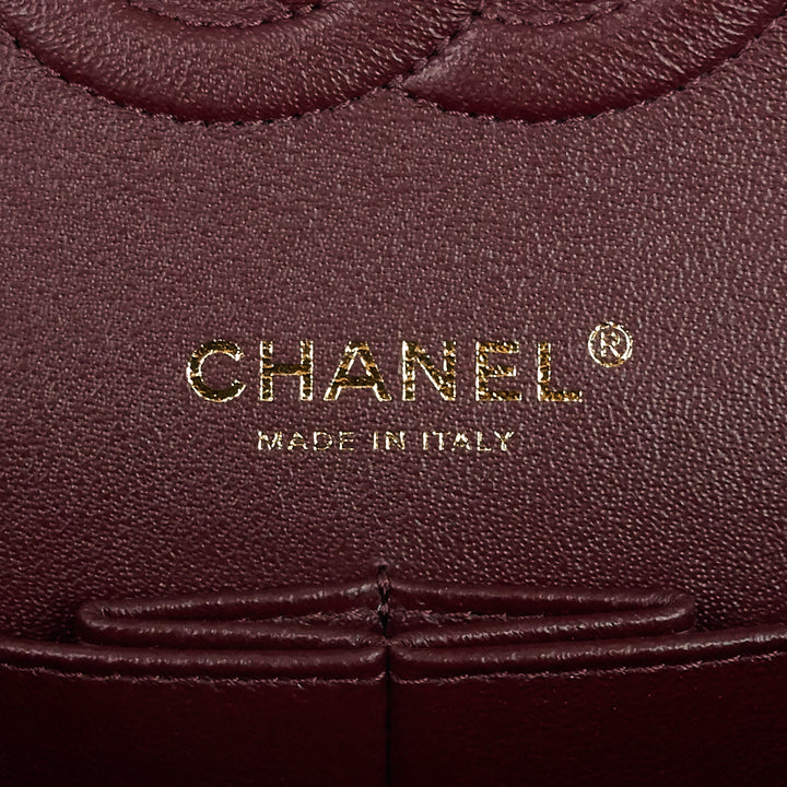 classic double flap lambskin leather bag