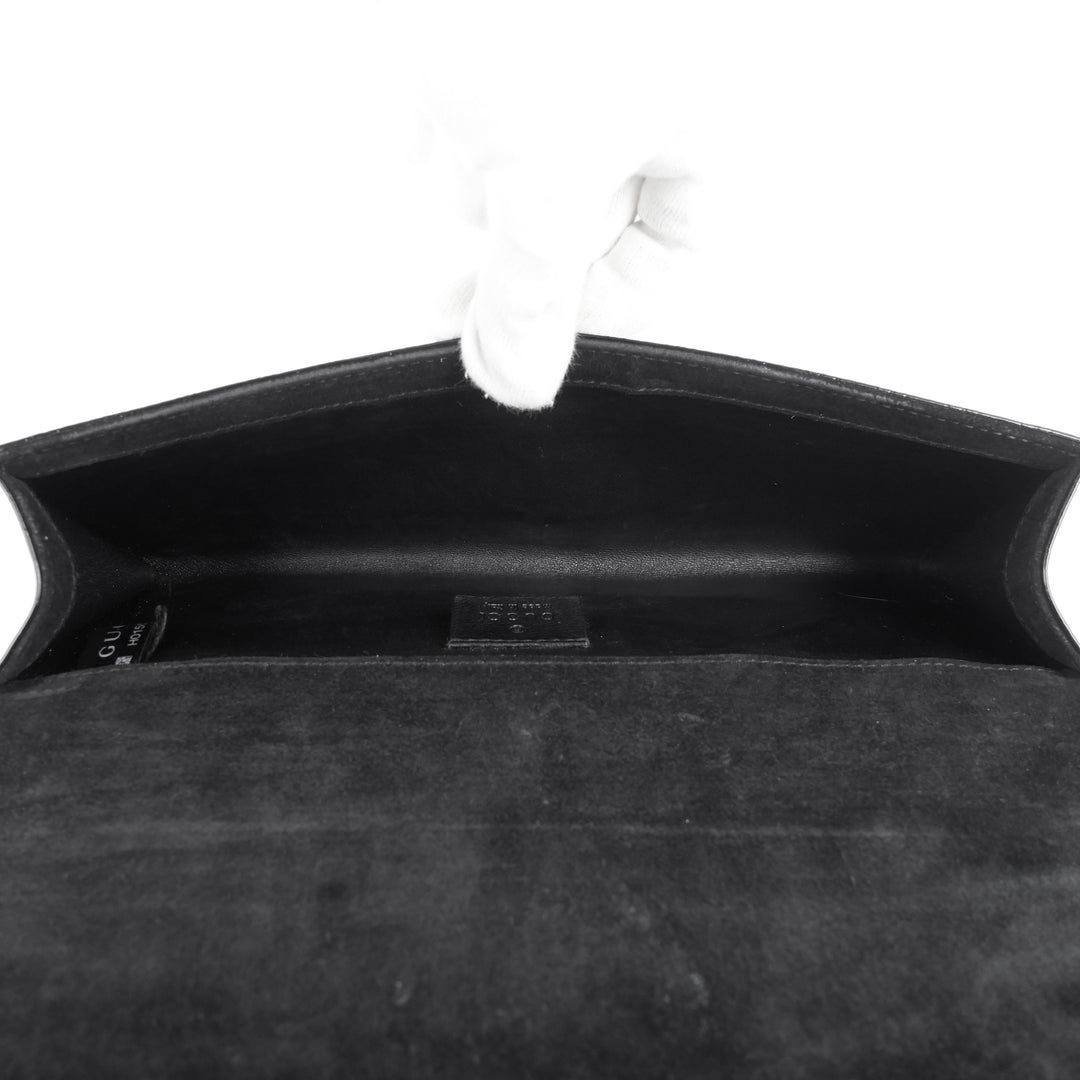 micro-guccissima patent leather broadway clutch bag