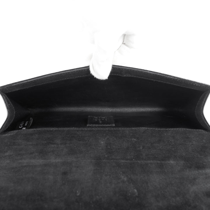 micro-guccissima patent leather broadway clutch bag