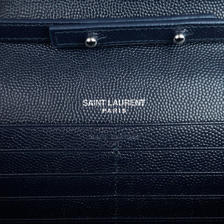 quilted grain de poudre monogram chain wallet bag