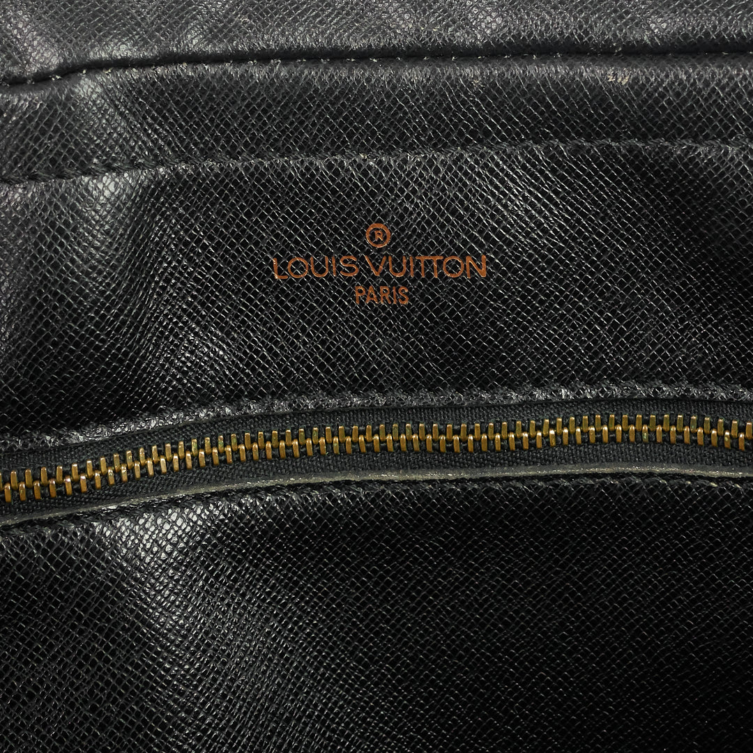 porte-documents voyage green epi leather briefcase bag
