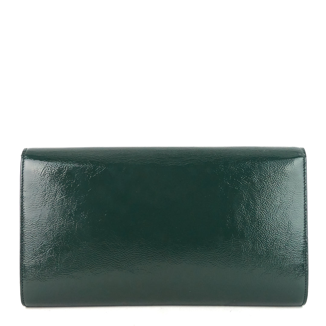 belle de jour large patent leather clutch bag