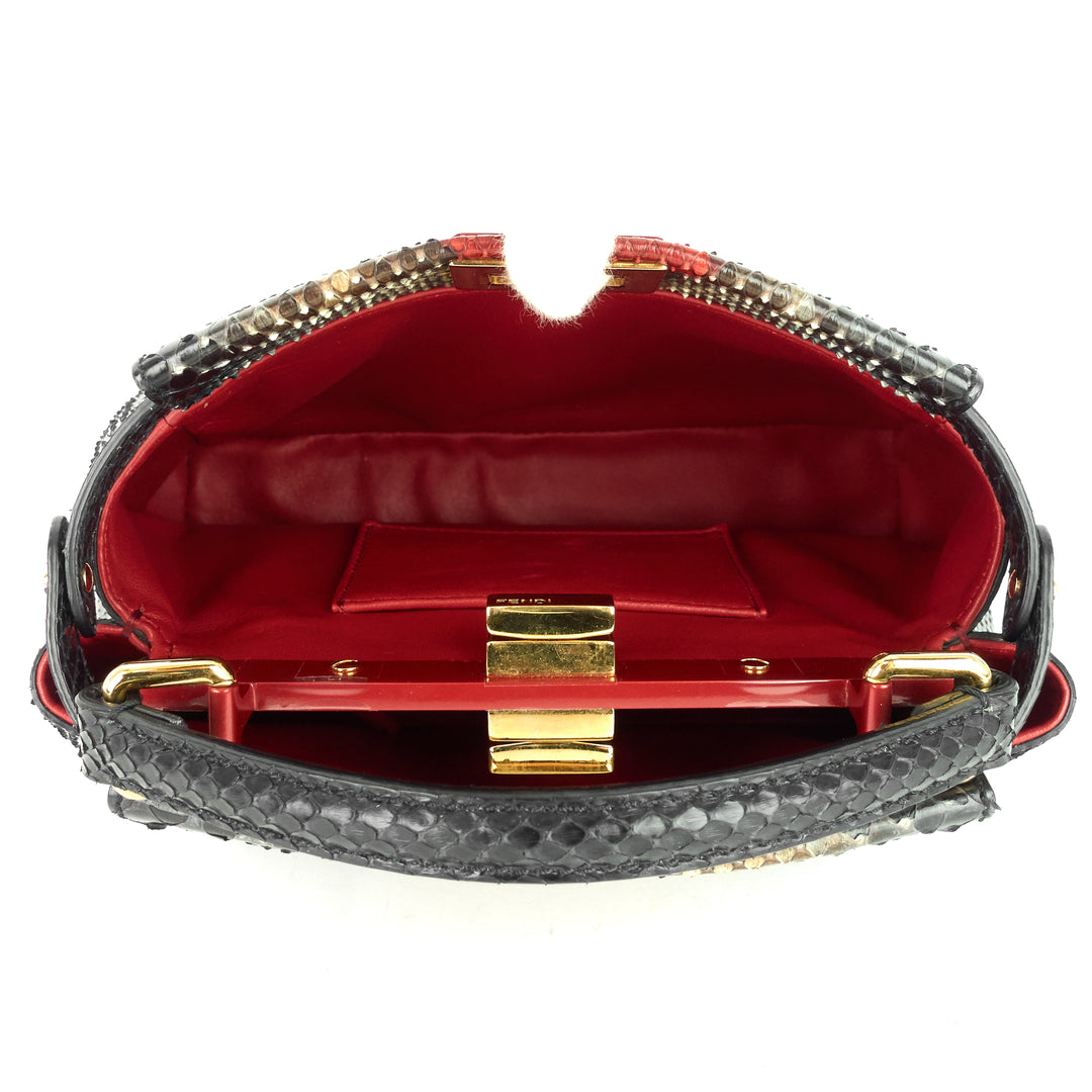 peekaboo mini snakeskin handbag with strap