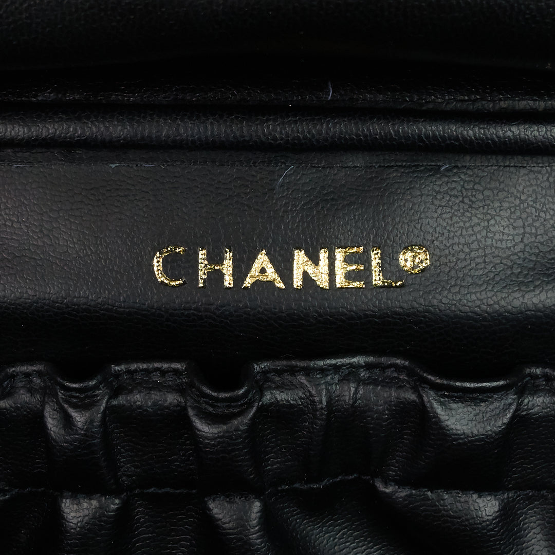 vintage lambskin leather vanity bag