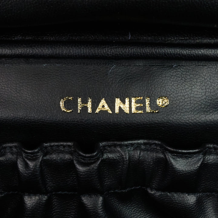 vintage lambskin leather vanity bag