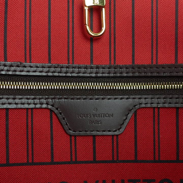 neverfull mm with pouch damier ebene canvas tote bag
