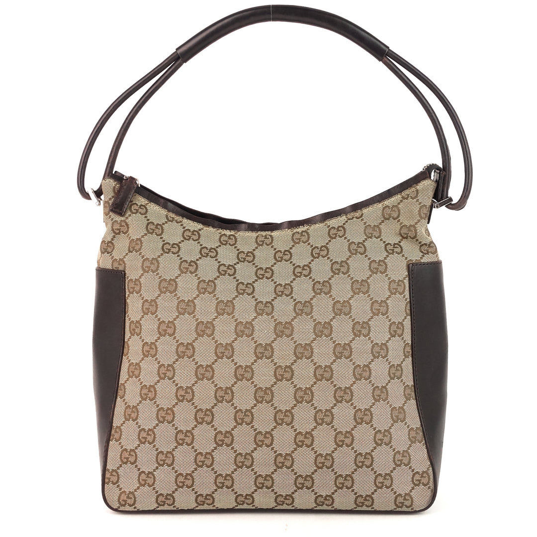 gg canvas and leather shoulder bag
