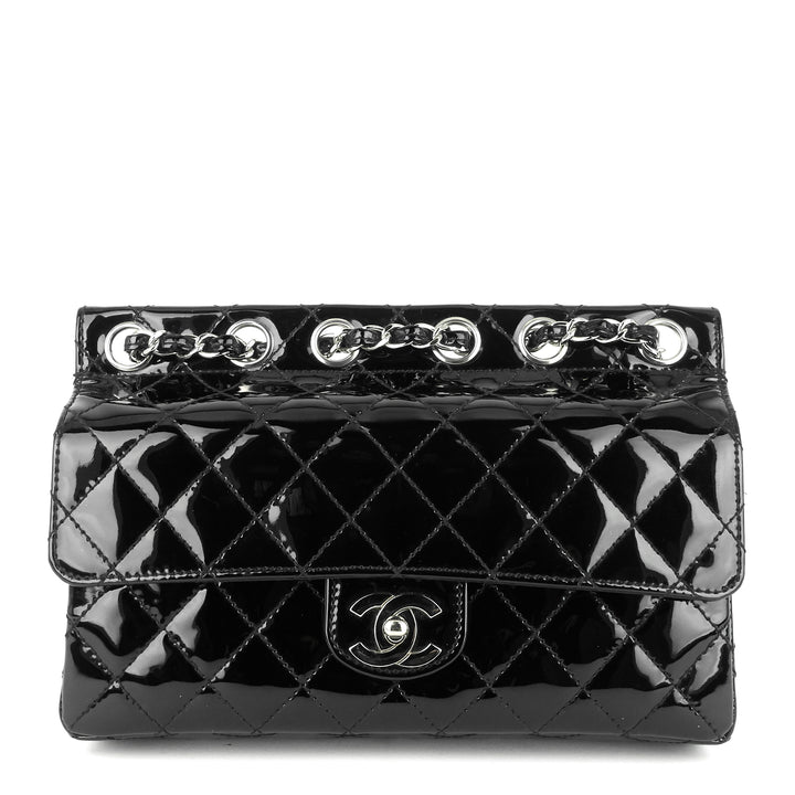 patent leather classic flap shoulder bag