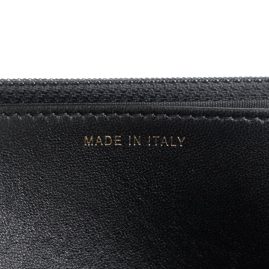 trendy large lambskin leather wallet on chain bag