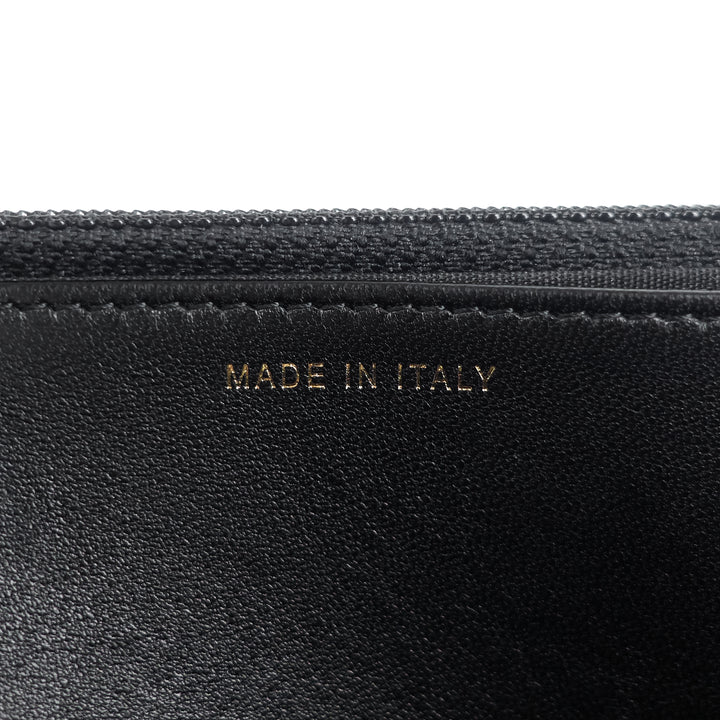 trendy large lambskin leather wallet on chain bag