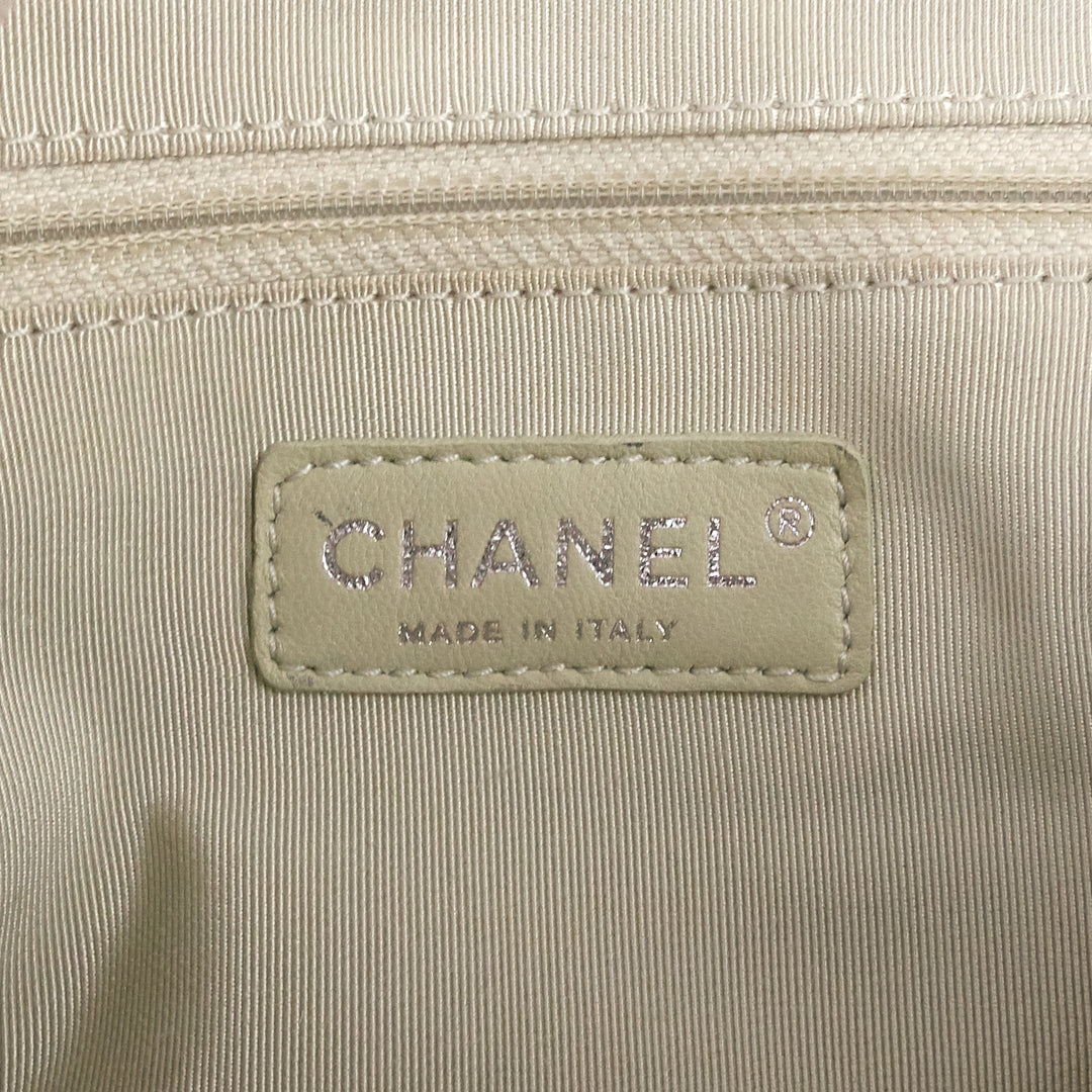 chain around large lambskin leather flap bag