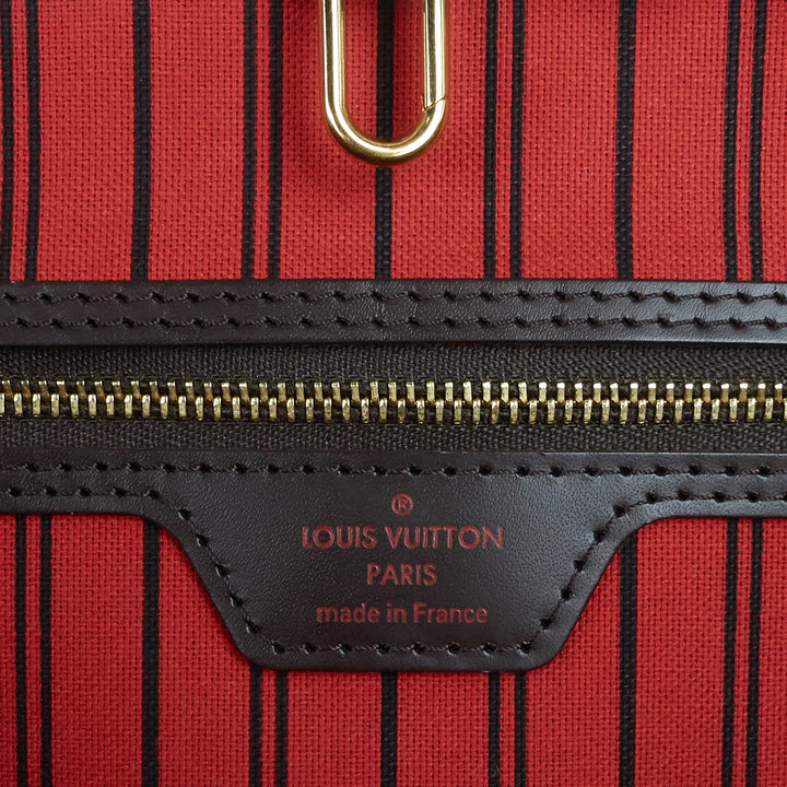 neverfull gm with pouch damier ebene tote bag