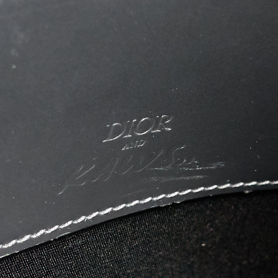 kaws bee medium embossed faux leather zip pouch
