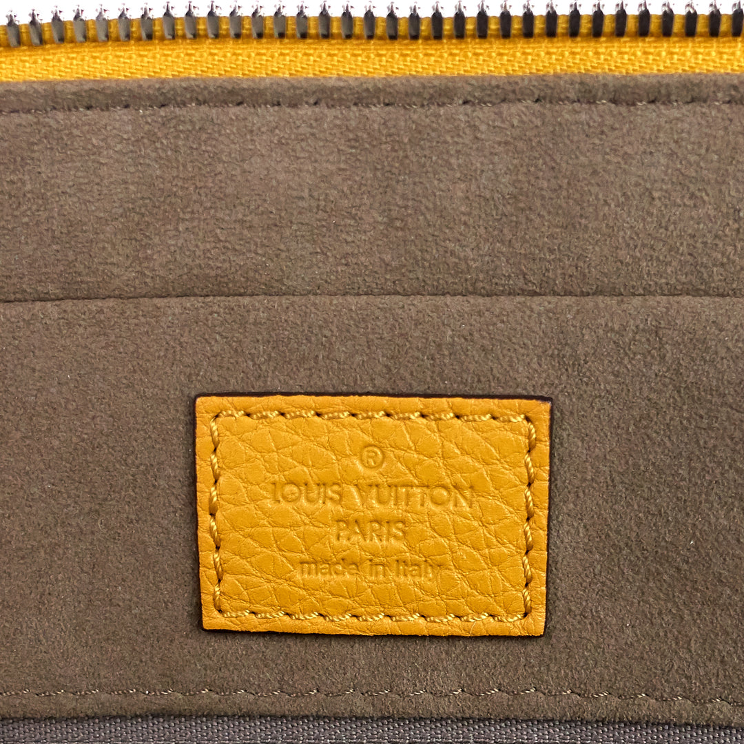 porte-documents voyage pm yellow taurillon leather briefcase bag