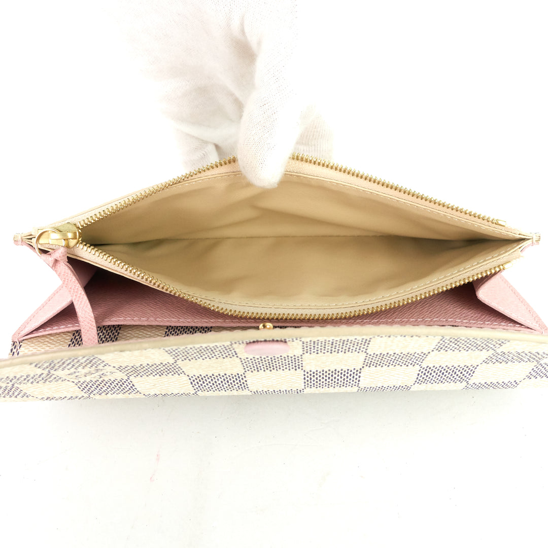 emilie damier azur canvas wallet