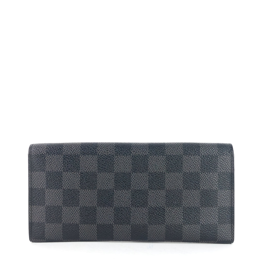 portefeuille long modulable damier graphie canvas wallet