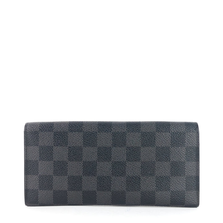 portefeuille long modulable damier graphie canvas wallet
