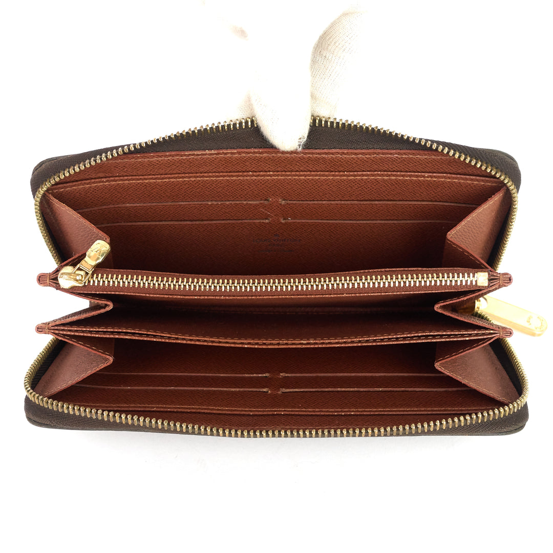 zippy monogram canvas wallet