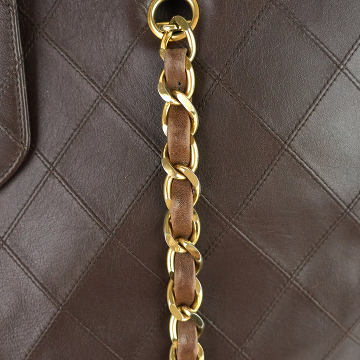 vintage supermodel weekender large calfskin leather bag