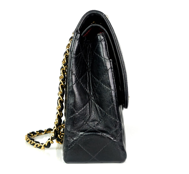 paris limited edition lambskin leather double flap shoulder bag