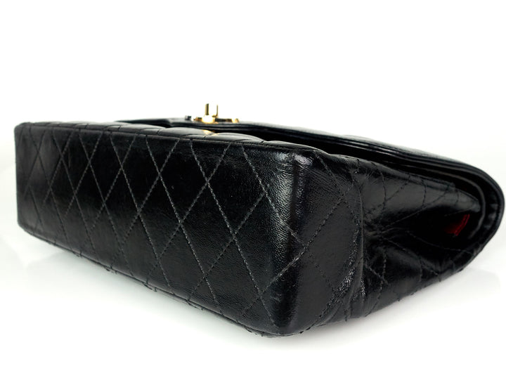 paris limited edition lambskin leather double flap shoulder bag