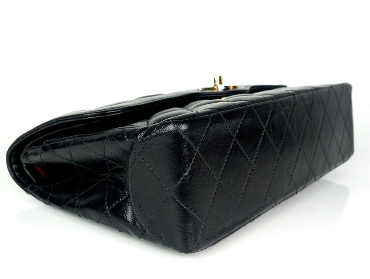 paris limited edition lambskin leather double flap shoulder bag