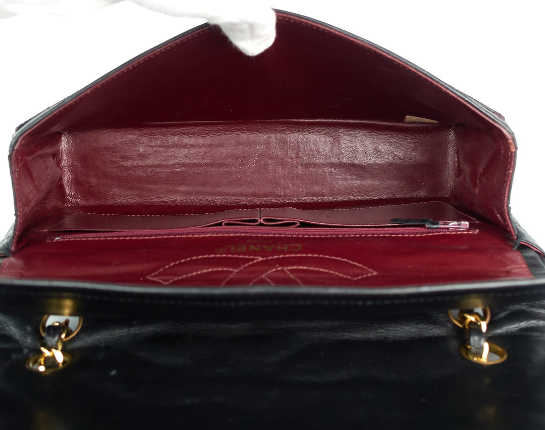 paris limited edition lambskin leather double flap shoulder bag