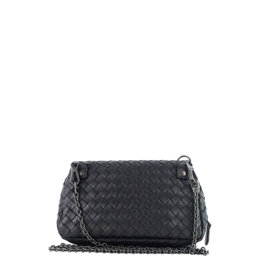 Intrecciato Nappa Leather Expandable Chain Crossbody Bag