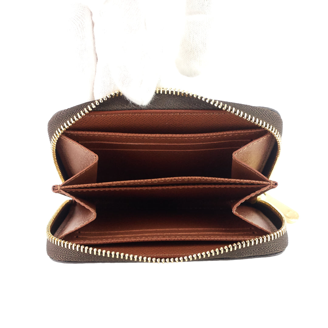 Zipped Coin Monogram Canvas Wallet