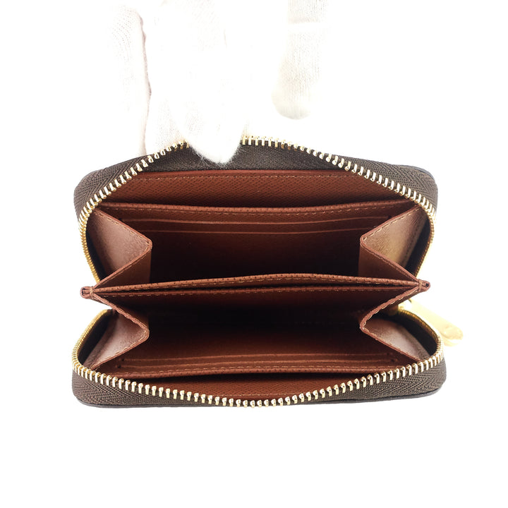Zipped Coin Monogram Canvas Wallet