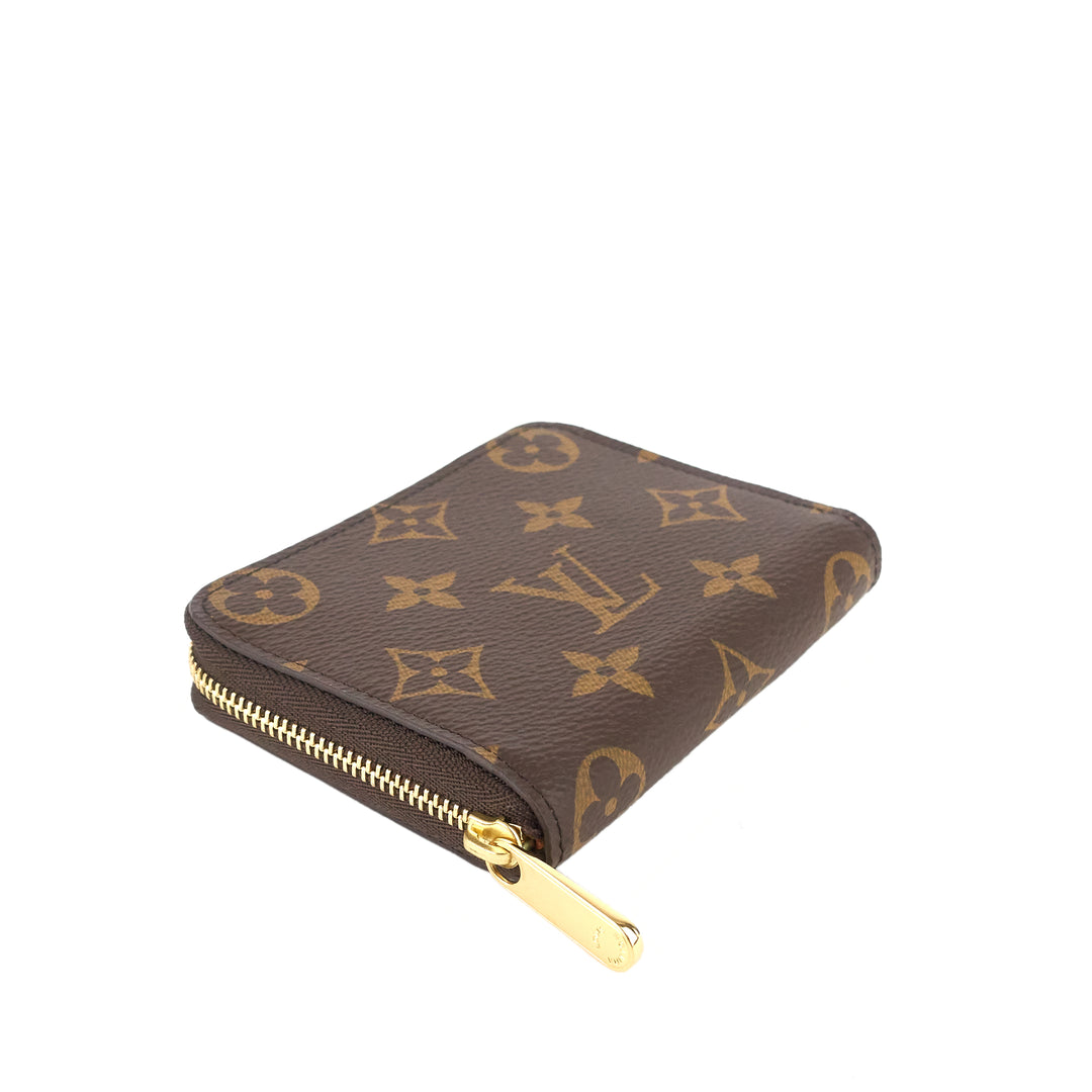 Zipped Coin Monogram Canvas Wallet